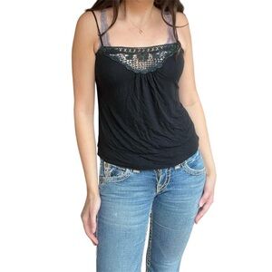 Kimchi Blue Black Ruched Sleeveless Camisole